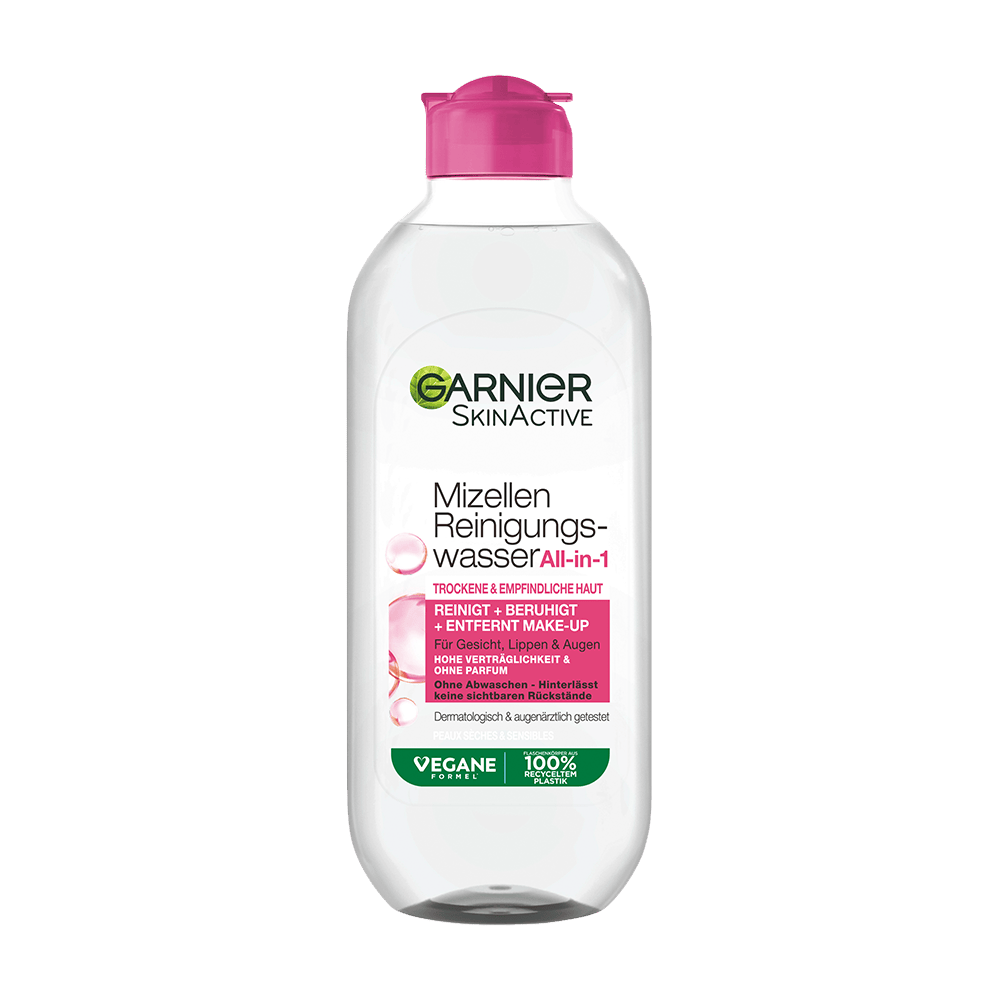 Garnier Mizellen Reinigungswasser für trockene, empfindliche Haut Produktbild
